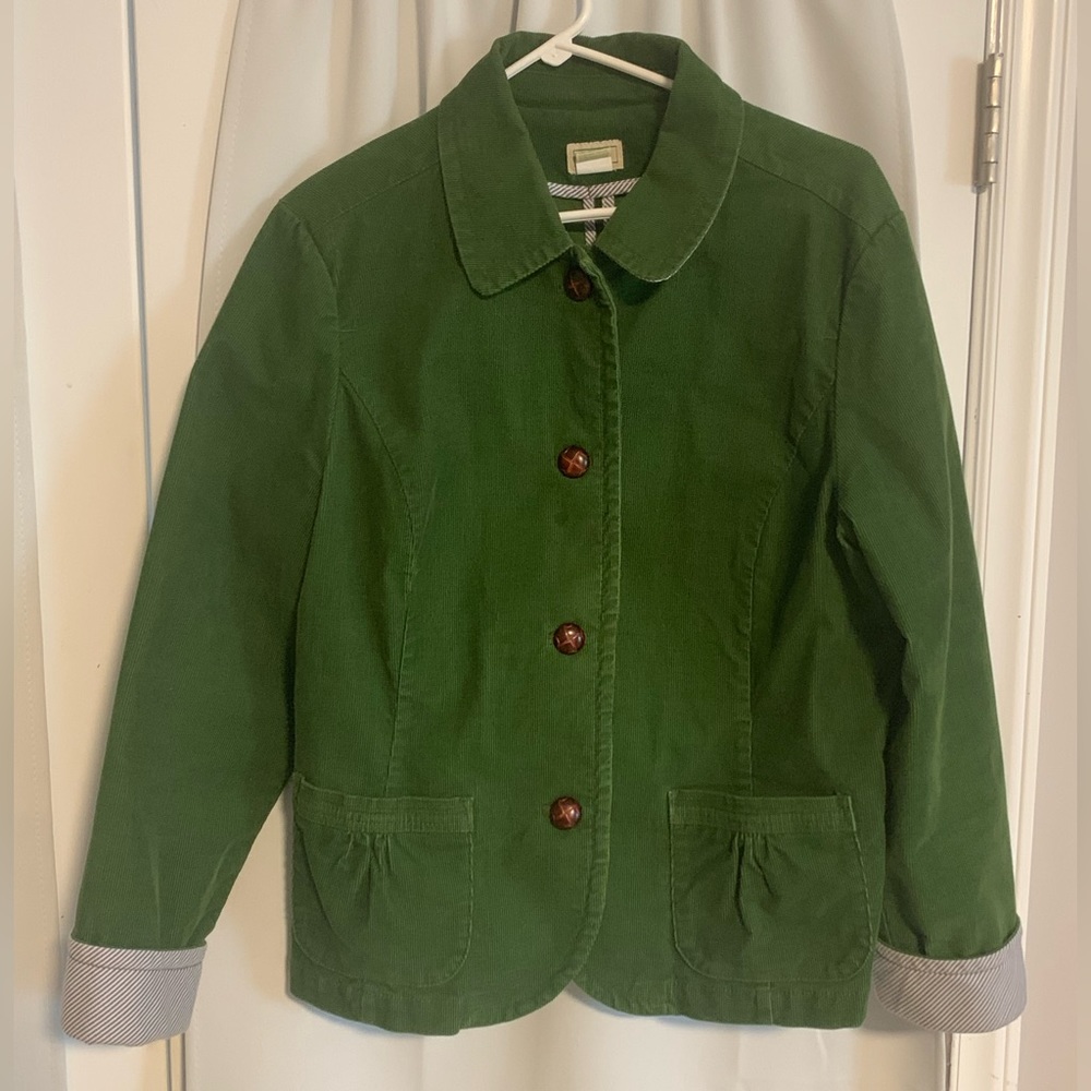 L.L. Bean Women’s Green Corduroy Blazer Jacket